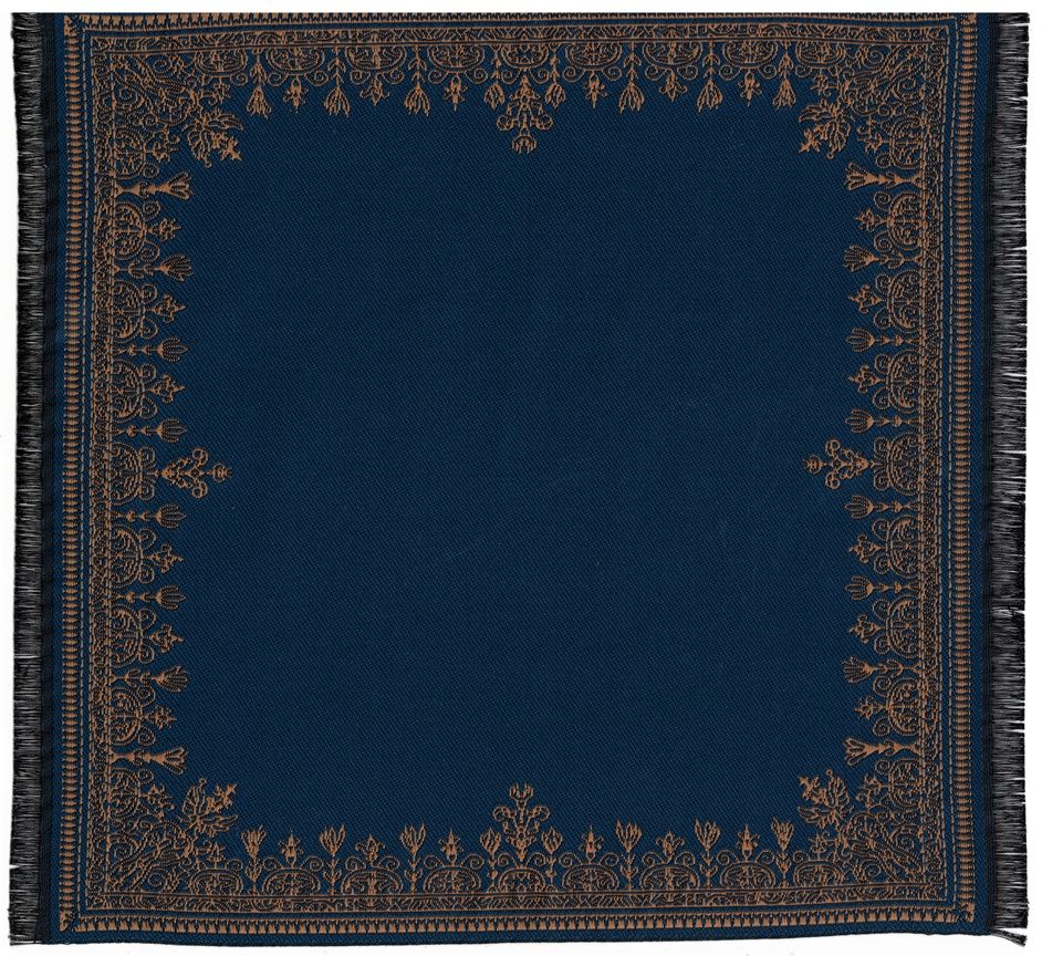 ORD1048 Reversible Navy and Mocha Border Rug 7.75" x 8"