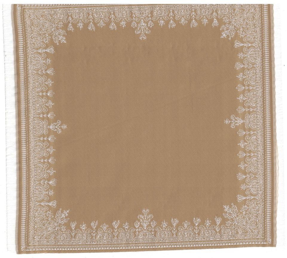 ORD1050 Reversible Beige and Ivory Border Rug 7.75" x 8"