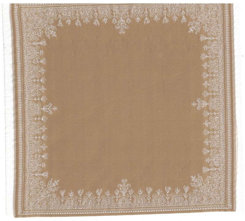 ORD1050 Reversible Beige and Ivory Border Rug 7.75" x 8"