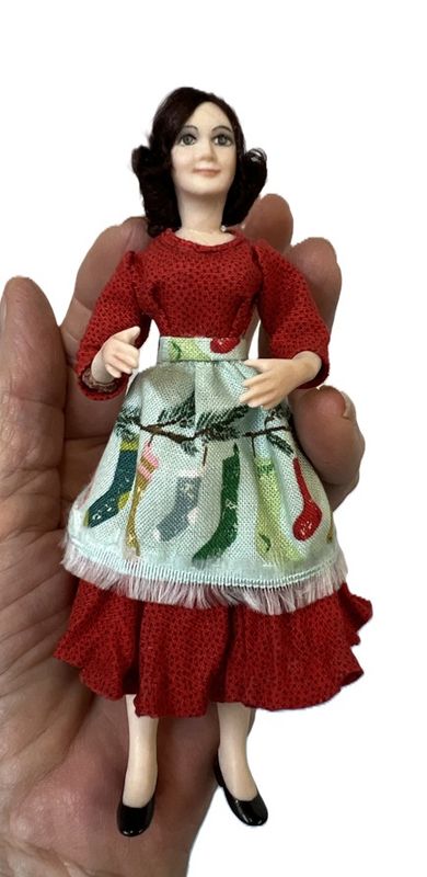 RDM1005 Woman in Red Dress &amp; Apron