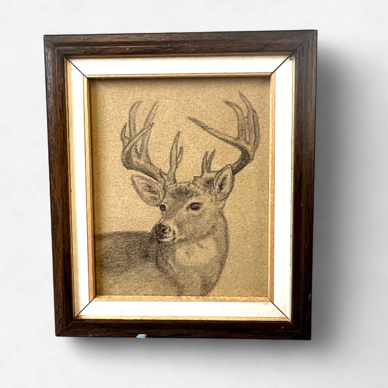 RDM1018 Framed Deer Portrait 3.25" x 3.5"