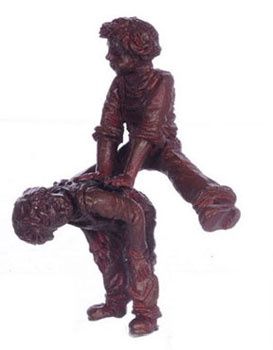 FCA2346CH Leap Frog Statue, Brown