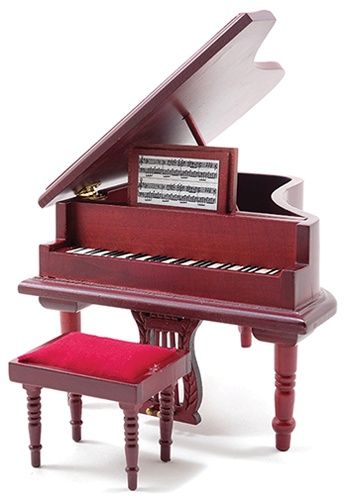 CLA91407 Baby Grand Piano w/ Stool, Mahogany