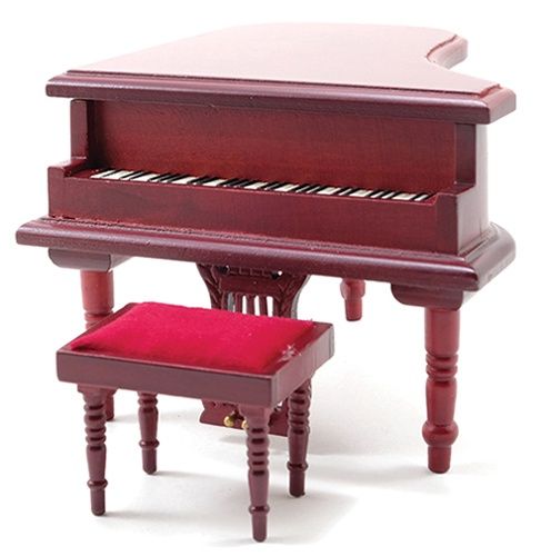 CLA91407 Baby Grand Piano w/ Stool, Mahogany