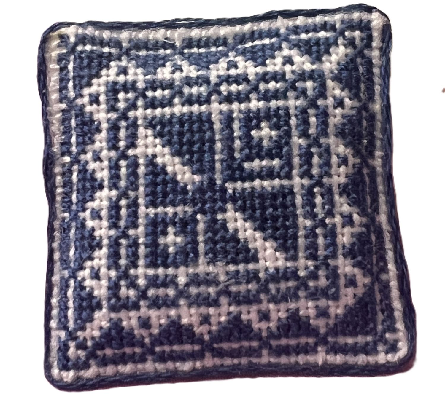 Blue and White Pillow