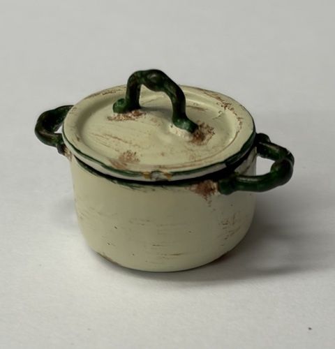 Beige Enameled Saucepot
