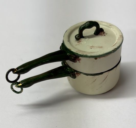 Beige Enameled Double Boiler