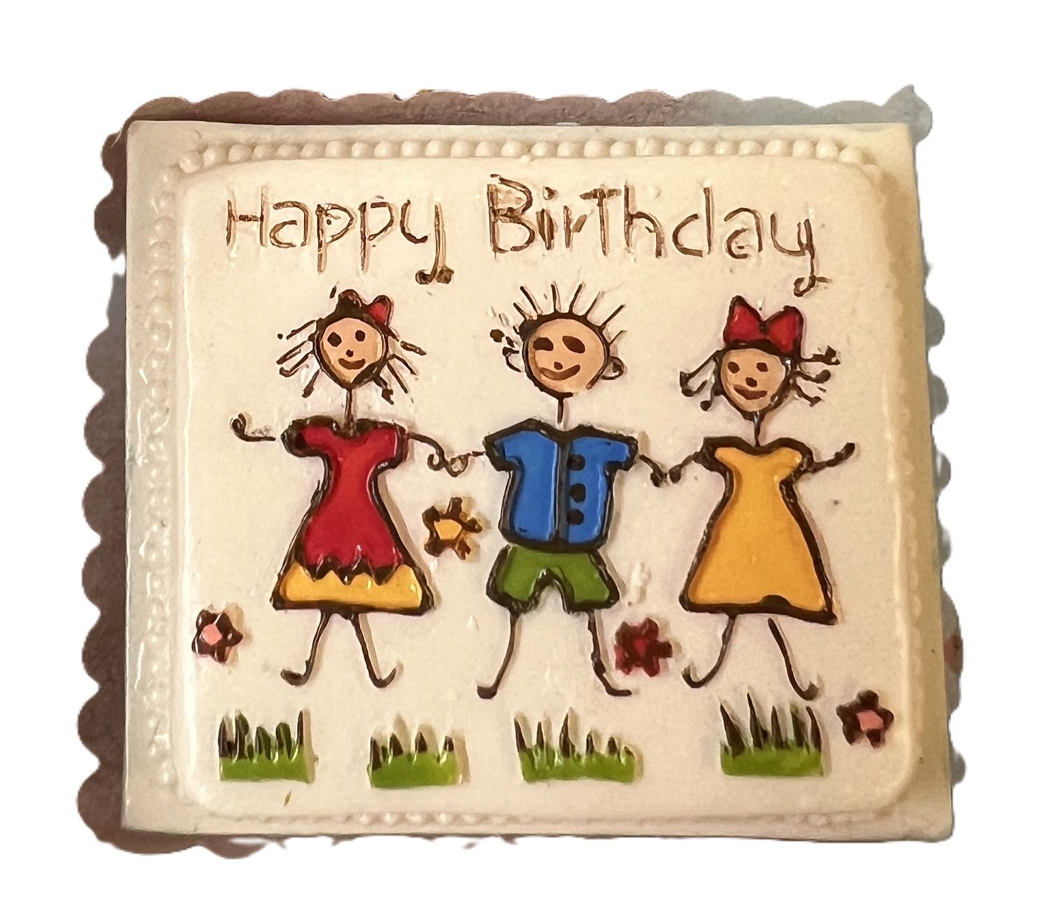 Happy Birthday Cake with 3 Children