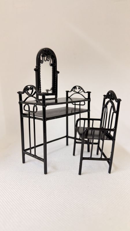 AZEIWF417 VANITY W/CHAIR BLACK
