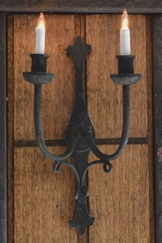 Brand New. Robert Stubbs 1/12 Scale Sconce, 2 Candles, 12v wired.