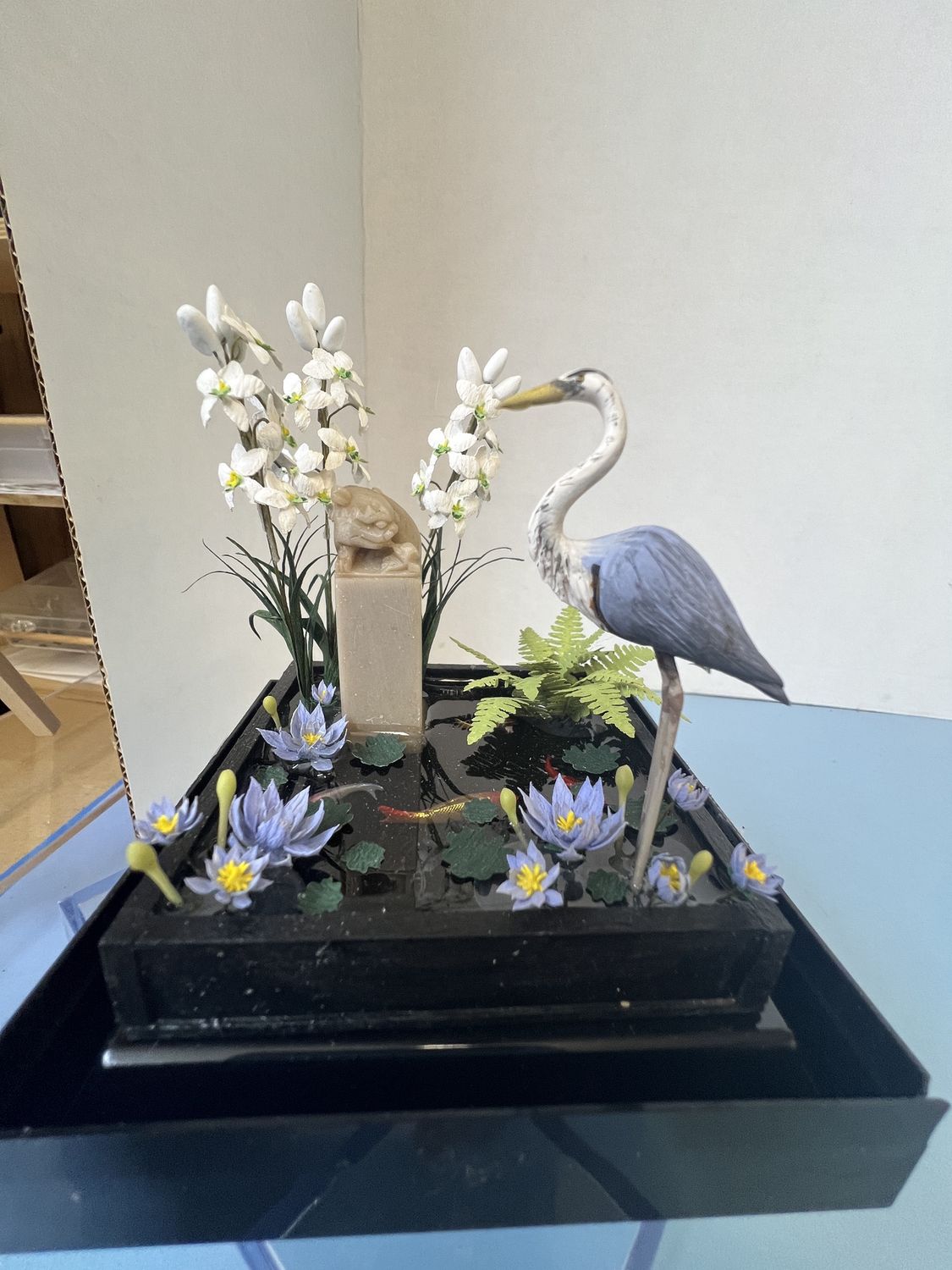 Oriental Pond with Stork