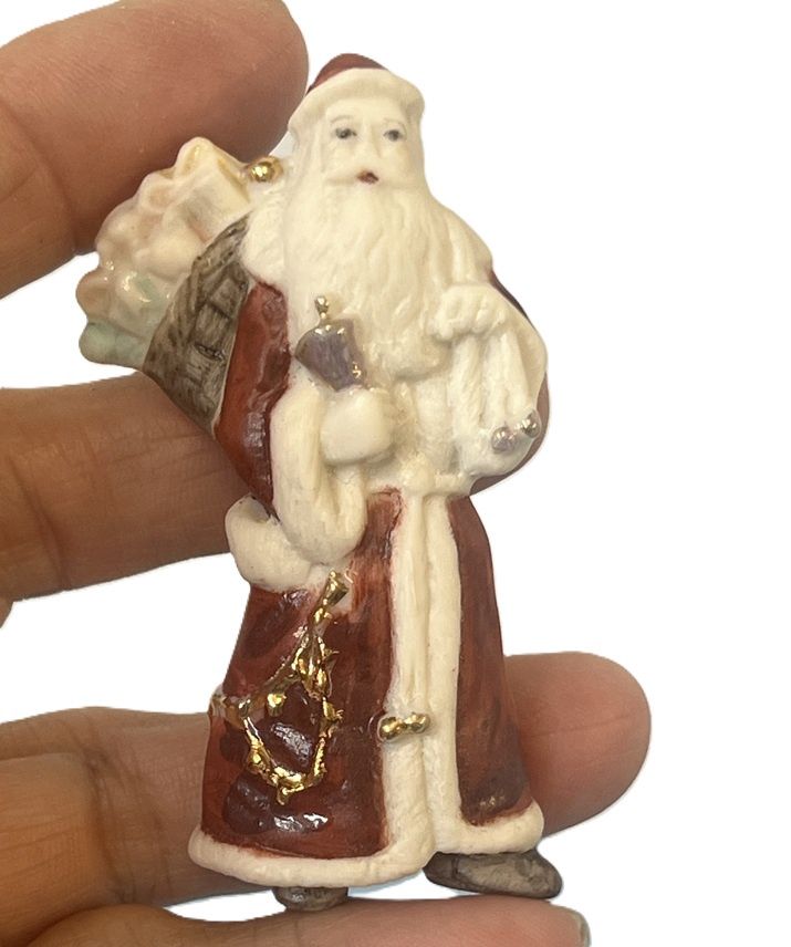Porcelain Santa Pin