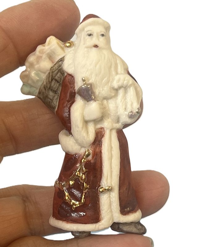 Porcelain Santa Pin