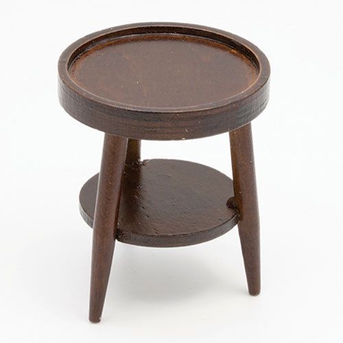 CLA12051 WALNUT ROUND SIDE TABLE