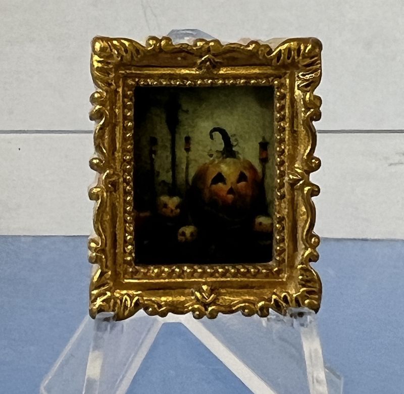 Halloween picture in a deep gold frame