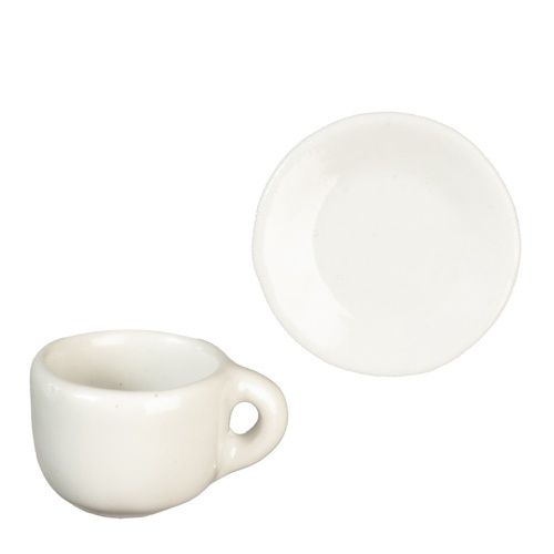 AZG6603 WHITE CUP &amp; SAUCER