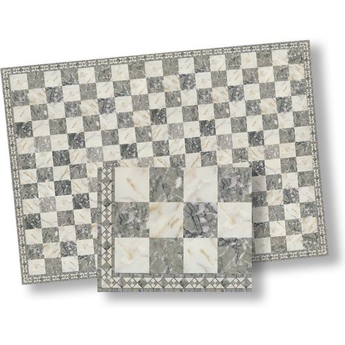 WM34740 GREY &amp; WHITE FAUX MARBLE TILE