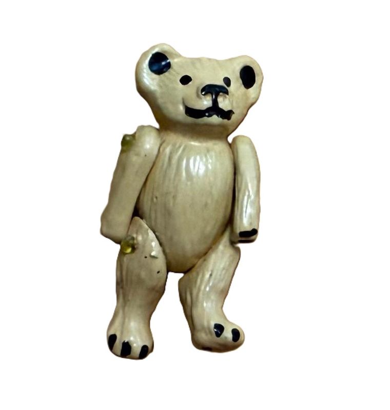Tiny Light Gold Metal Bear