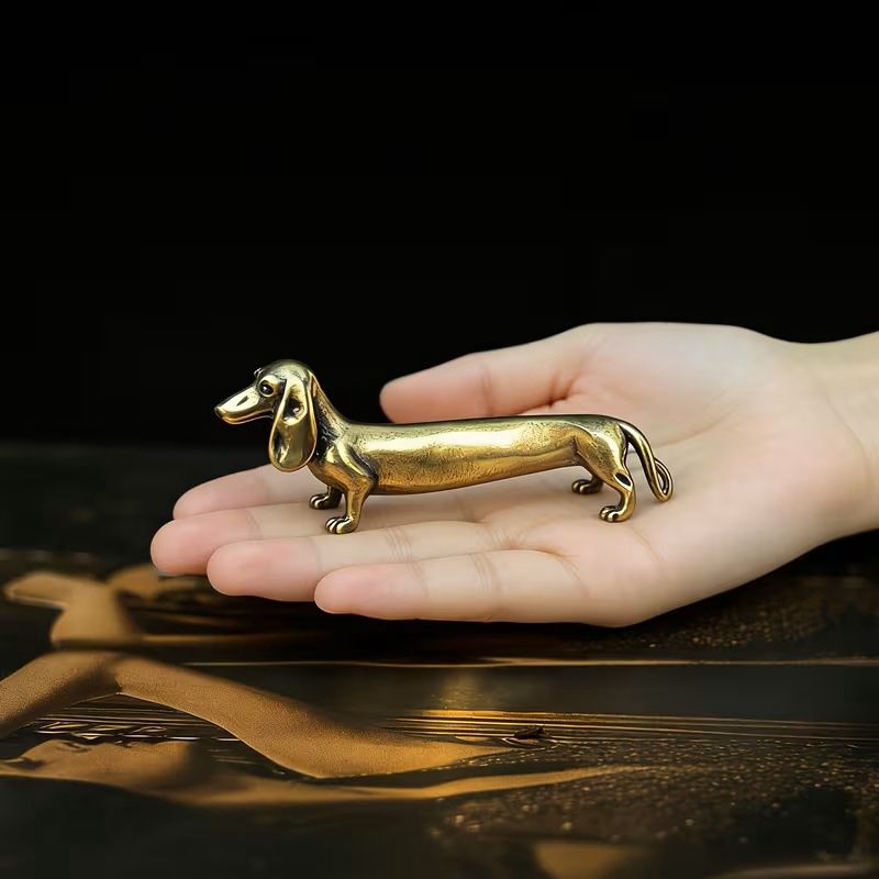 Retro Brass Dachshund