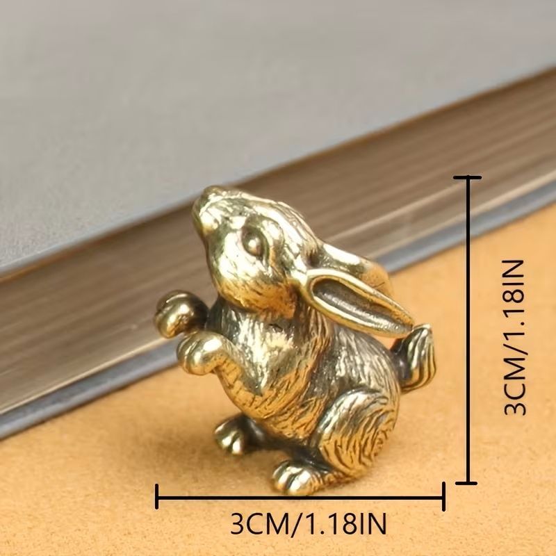 Brass Rabbit with Ears Down