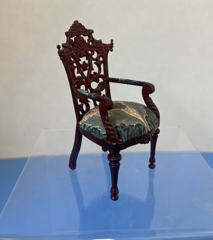 Mahogany Armchair with Carved Back