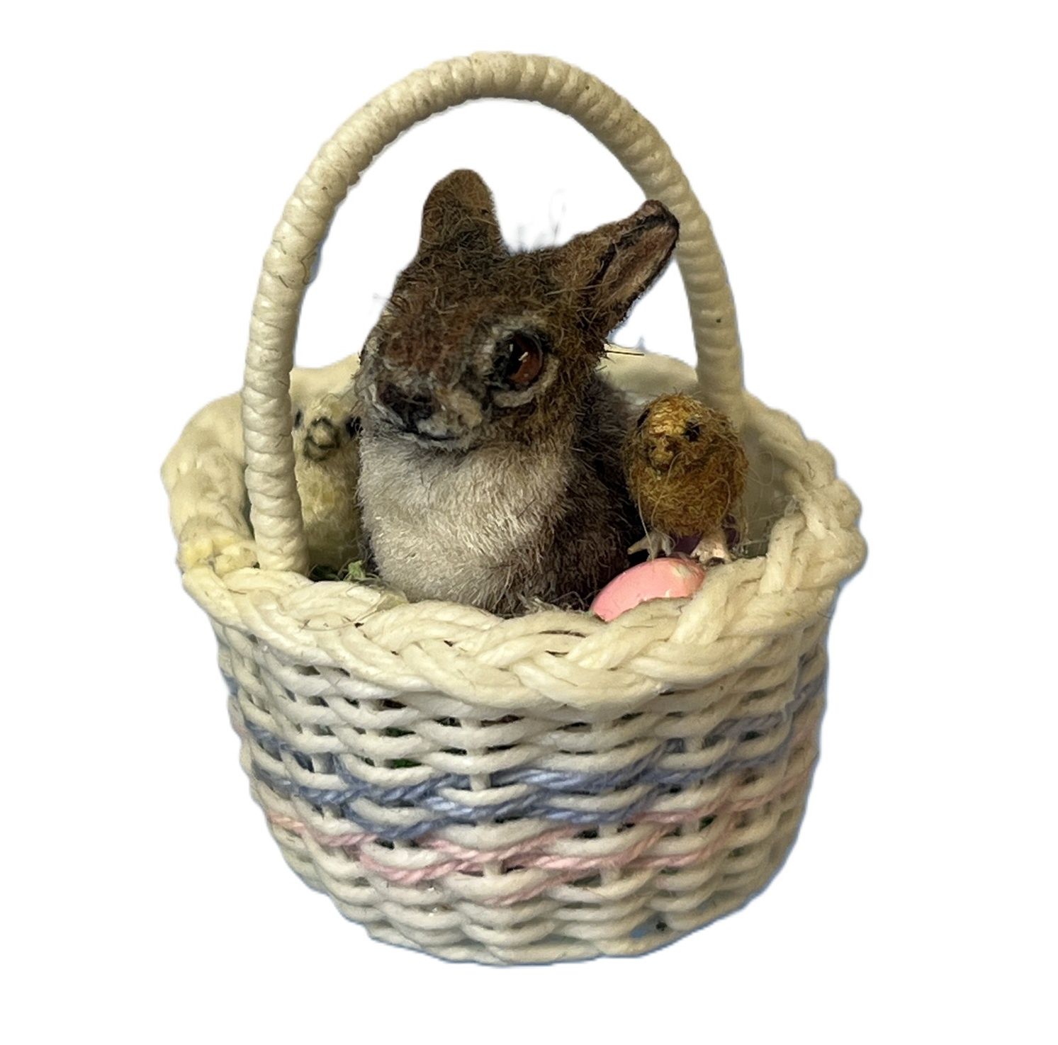 Furry Bunny in Easter Basket