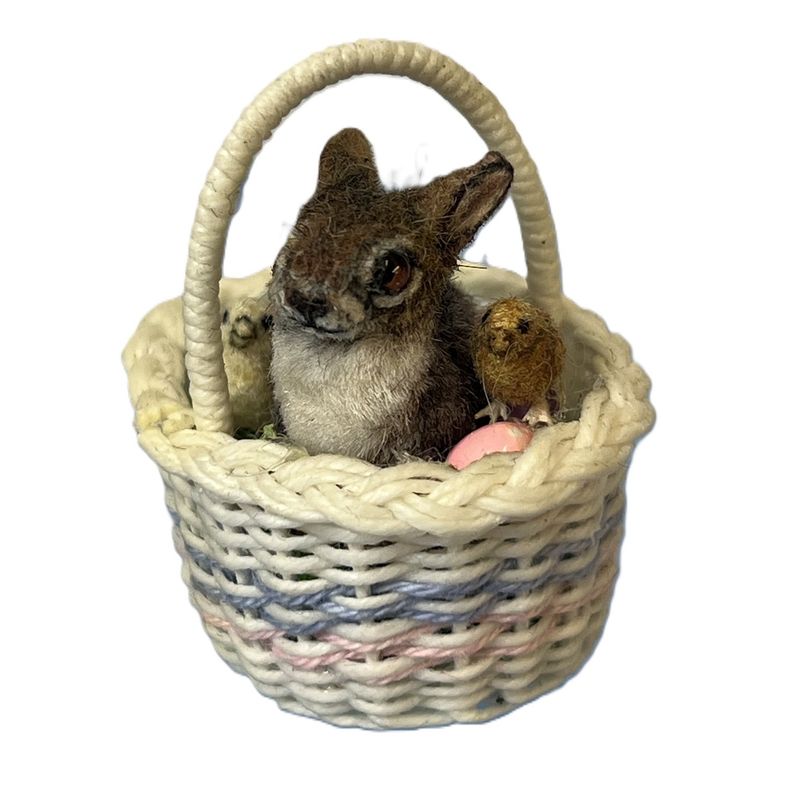 Furry Bunny in Easter Basket