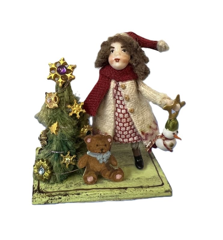 Little Girl with Christmas Tree