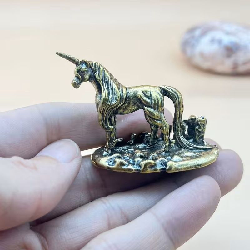 Small Brass Unicorn Figurine