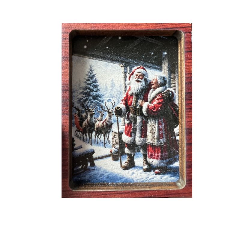 Santa says goodbye to Mrs. Claus