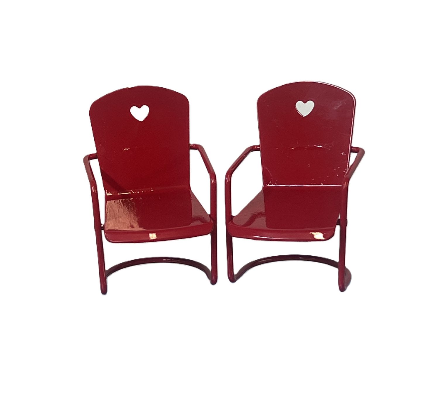 Set of Retro Red Metal Chairs