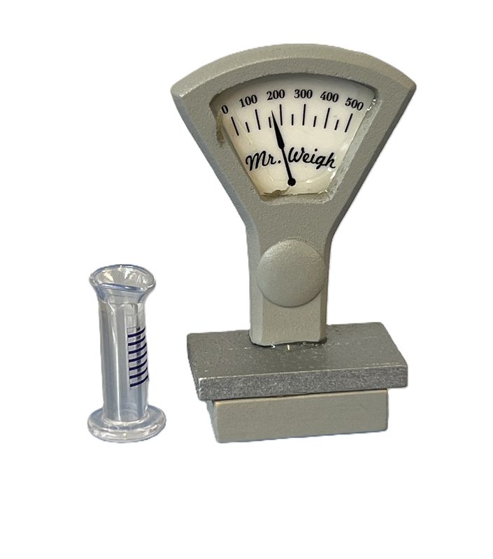 Scales and measuring cup