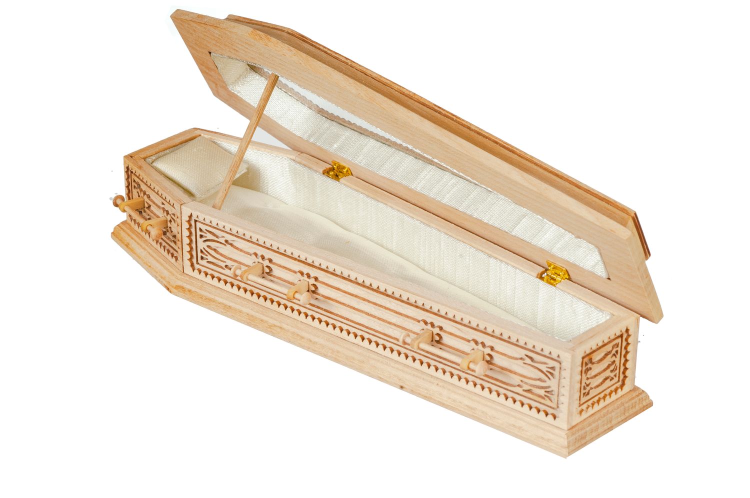JJ09900BUF Coffin/Glass Top/Unfinished