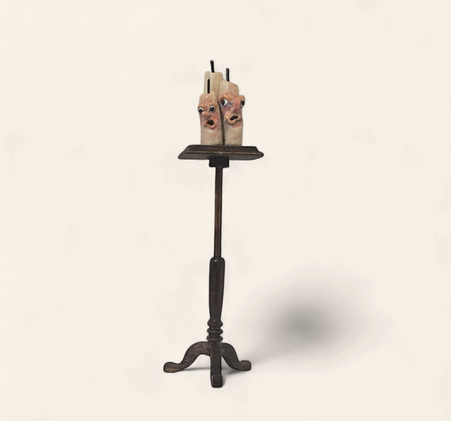 MC67676 Moody Candles on Queen Anne Candle Stand