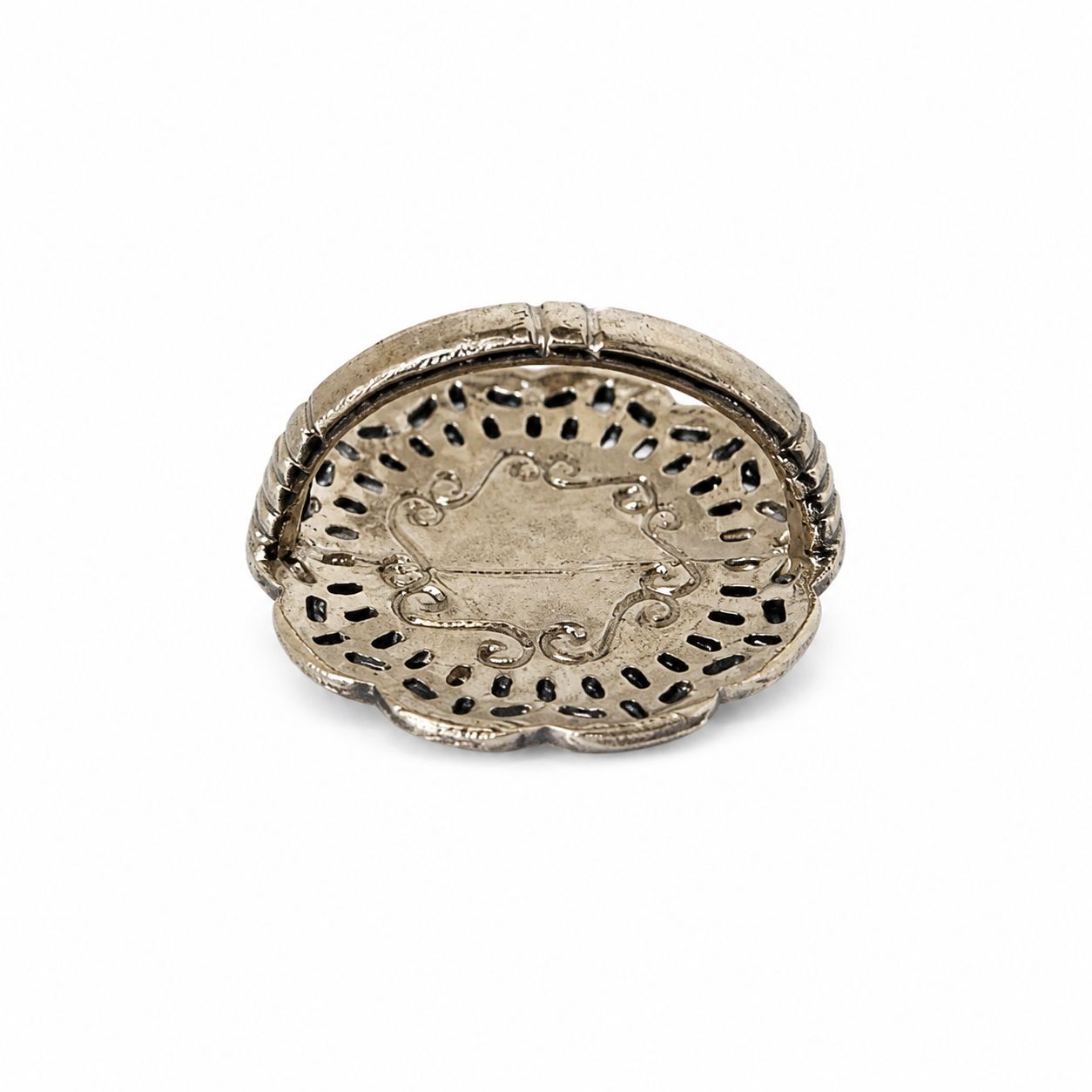 JKS4 Silvertone Basket with Handle