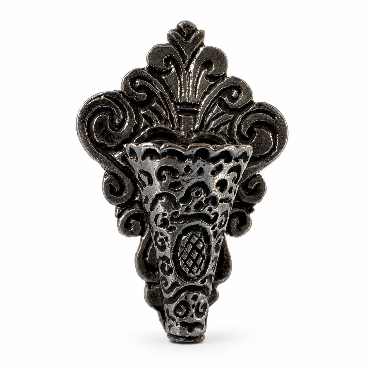 JK120s Silvertone Wall Pocket Vase