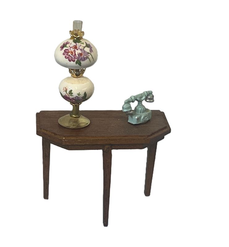 Side Table with Lamp &amp; Phone
