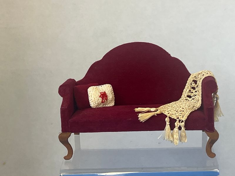 Velvet Sofa with Pillows