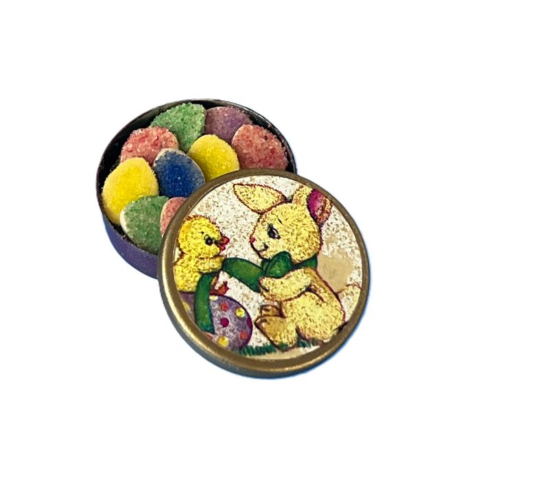Bunny Tin with Dyed Eggs