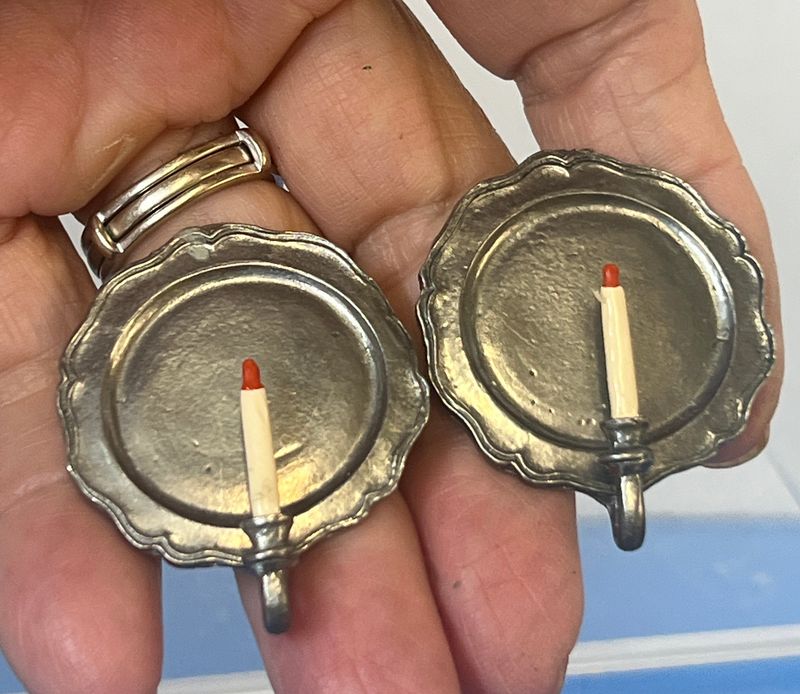Pair of Candle Sconces with Reflectors