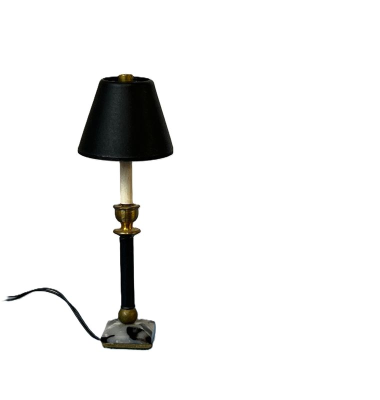 Slender Table Lamp with Black Shade