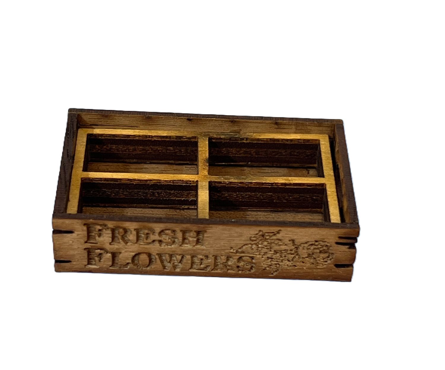 Wood Crate with Fresh Flowers on the side
