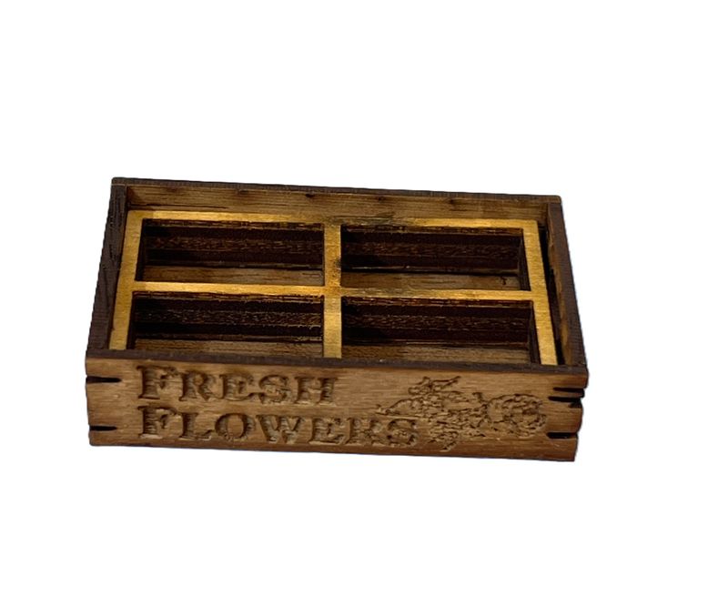Wood Crate with Fresh Flowers on the side