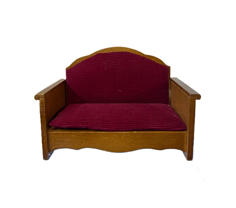 Vintage Red Velvet Sofa