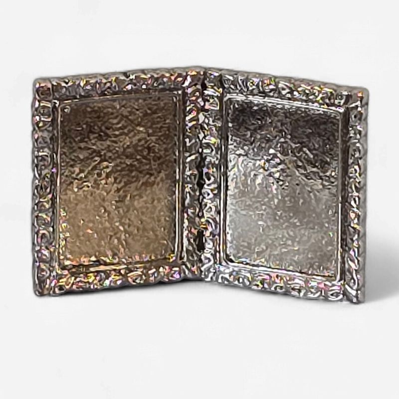 JK609 Silver Tone 2 Photo Folding Photo Frame