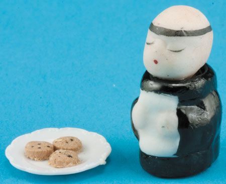 Monk Cookie Jar with Cookies