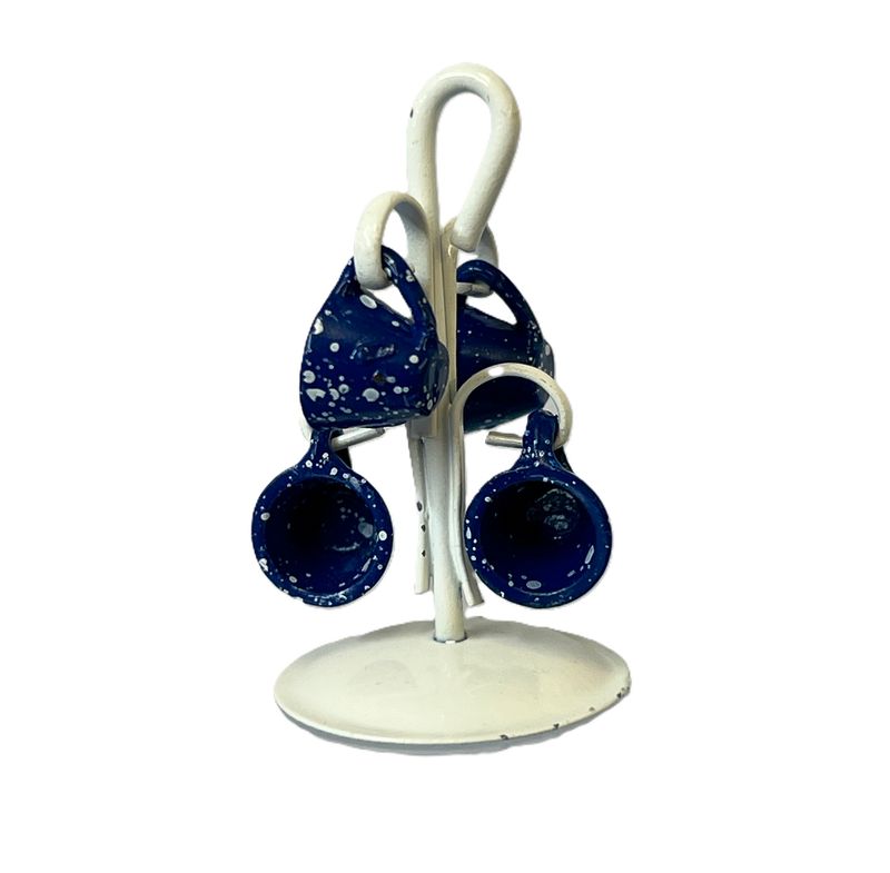 Mug Tree with Spatterware Mugs