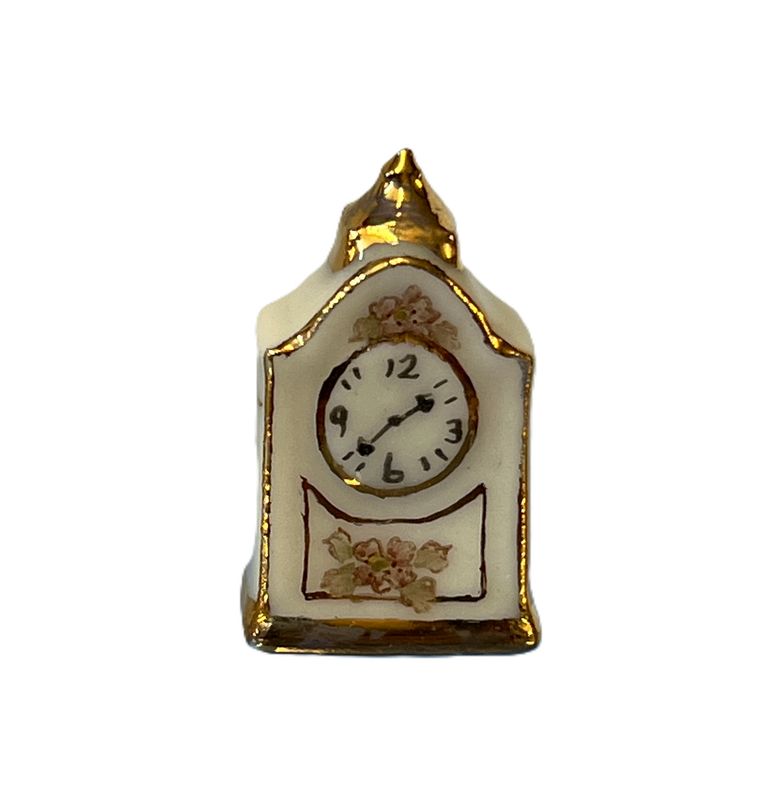 Painted Porcelain Clock by Nancy Duden