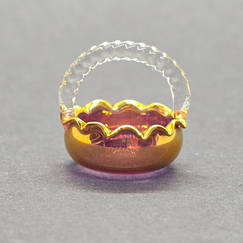 ALA744 Cranberry Glass Basket
