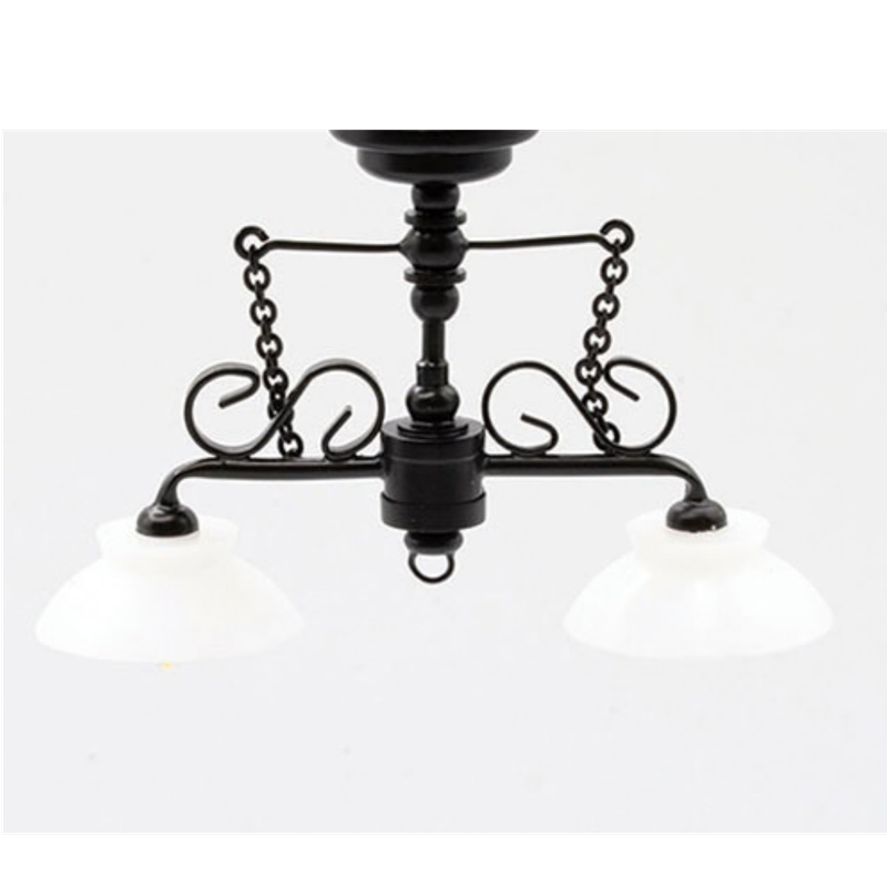 MH56049BK Black LED Battery TwoDown Arm Chandelier w/Wand